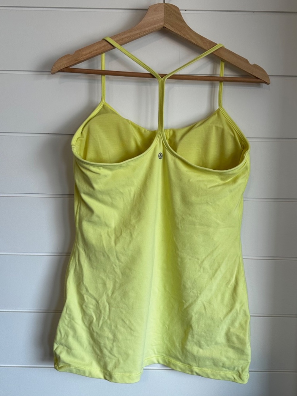 Lululemon Power Y Tank Size 10 Bright Yellow Green Built-In Bra Yoga Racerback - Picture 5 of 7